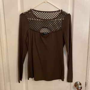 Bebe Green Top w/ Cutouts
